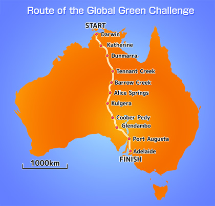 Route of the Global Green Challenge