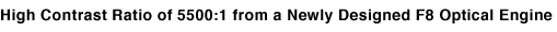 High Contrast Ratio of 5500:1 from a Newly Designed F8 Optical Engine