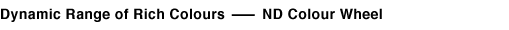 Dynamic Range of Rich Colours --- ND Colour Wheel